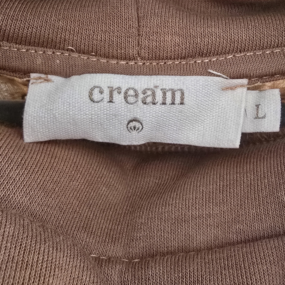 Elegant Tan Women's Cowl Neck Sweatshirt - Picture 4 of 4